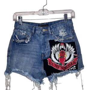 Zara “guns and roses” size 2 daisy duke shorts